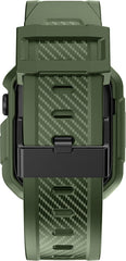 YONO Armor Rugged Bandje geschikt voor Apple Watch - 42 / 44 / 45 mm - Vervangende Armband geschikt voor iWatch Series 1 2 3 4 5 6 7 8 - Donkergroen