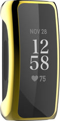 Bumper geschikt voor Fitbit Inspire 2 – Siliconen Case – Screenprotector Hoesje – Goud