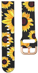 YONO Siliconen Special Bandje 20mm - Horlogebandje geschikt voor Samsung Galaxy Watch 7 / 6 / 5 / Pro / 4 / 3 / Active 2 - Polar Ignite / Unite – Huawei - Zonnebloem