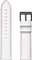 YONO Leer Bandje 20mm - Luxe Leren Horlogebandje geschikt voor Samsung Galaxy Watch 7/6/5 / Pro / 4 / 3 / Active 2 - Polar Ignite / Unite – Huawei - Wit