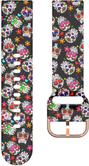 YONO Siliconen Special Bandje 20mm - Horlogebandje geschikt voor Samsung Galaxy Watch 7 / 6 / 5 / Pro / 4 / 3 / Active 2 - Garmin Approach / Forerunner / Venu 2 Plus / SQ / Vivomove - Polar Ignite / Unite – Huawei - Skull