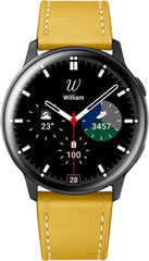 YONO Leer Bandje 20mm - Luxe Leren Horlogebandje geschikt voor Samsung Galaxy Watch 7/6/5 / Pro / 4 / 3 / Active 2 - Polar Ignite / Unite – Huawei - Geel