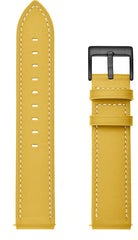 YONO Leer Bandje 20mm - Luxe Leren Horlogebandje geschikt voor Samsung Galaxy Watch 7/6/5 / Pro / 4 / 3 / Active 2 - Polar Ignite / Unite – Huawei - Geel