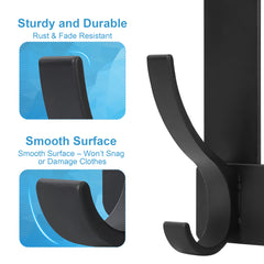 YONO Deurkapstok - 6 Haken - RVS - Zwart