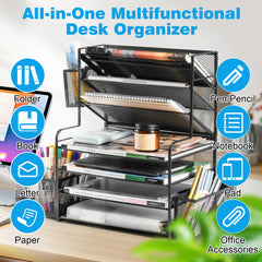 YONO Bureau Organizer met Brievenbak en Pennenbak - Zwart