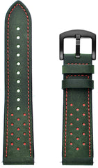 YONO Leer Air Bandje 22mm - Horlogebandje geschikt voor Samsung Galaxy Watch 46mm / 3 (45mm) / Gear s3 - Polar Vantage M2 / Grit X - Huawei Watch GT 3 (pro) / 2 - Amazfit GTR - Donkergroen