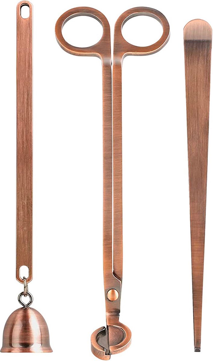 YONO Kaarsendover Set - Candle Snuffer / Wick Trimmer / Dipper - Kaars Dover Waxinelichtjes Accessoires - Bronze