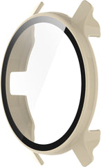 YONO Case geschikt voor Garmin Venu 2 Plus - Screen Protector Hoesje - Full Cover Bumper - Beige