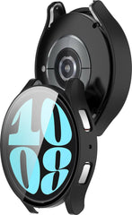 YONO Bumper geschikt voor Samsung Galaxy Watch 6 - 44mm - Screen Protector Hoesje - Full Cover Case - Zwart