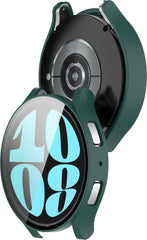 YONO Bumper geschikt voor Samsung Galaxy Watch 6 - 44mm - Screen Protector Hoesje - Full Cover Case - Donkergroen