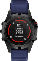 YONO Siliconen Sport Bandje geschikt voor Garmin Fenix 7 / 6 / 5 - Pro - Solar - Sapphire Edition - Donkerblauw