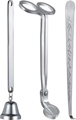 YONO Kaarsendover Set - Candle Snuffer / Wick Trimmer / Dipper - Kaars Dover Waxinelichtjes Accessoires - Zilver