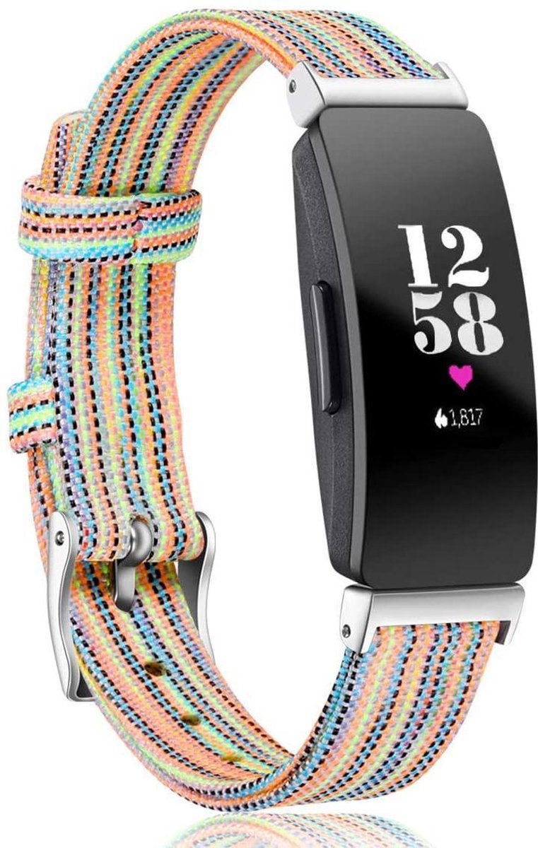 YONO Bandje geschikt voor Fitbit Inspire/HR/2 - Nylon - Multicolour