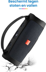 YONO Siliconen Hoes geschikt voor JBL Charge Essential 2 - Case met Draagriem en Handvat - Beschermhoes - Zwart