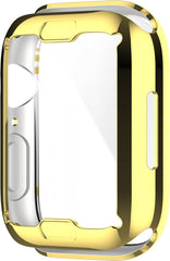 YONO Full Cover Bumper geschikt voor Apple Watch Series 7 / 8 / 9 (41 mm) - Screen Protector Hoesje iWatch - Goud