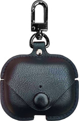 YONO Hoesje geschikt voor Airpods Pro 1 / 2 - Leer met Clip - Zwart