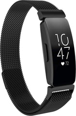 YONO Bandje geschikt voor Fitbit Inspire/HR/2 - Milanees - Zilver en Zwart - Large