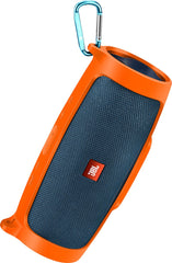 YONO Siliconen Hoes geschikt voor JBL Charge 4 - Case met Draagriem en Clip - Beschermhoes - Oranje