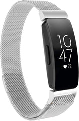 YONO Bandje geschikt voor Fitbit Inspire/HR/2 - Milanees - Zilver en Zwart - Large