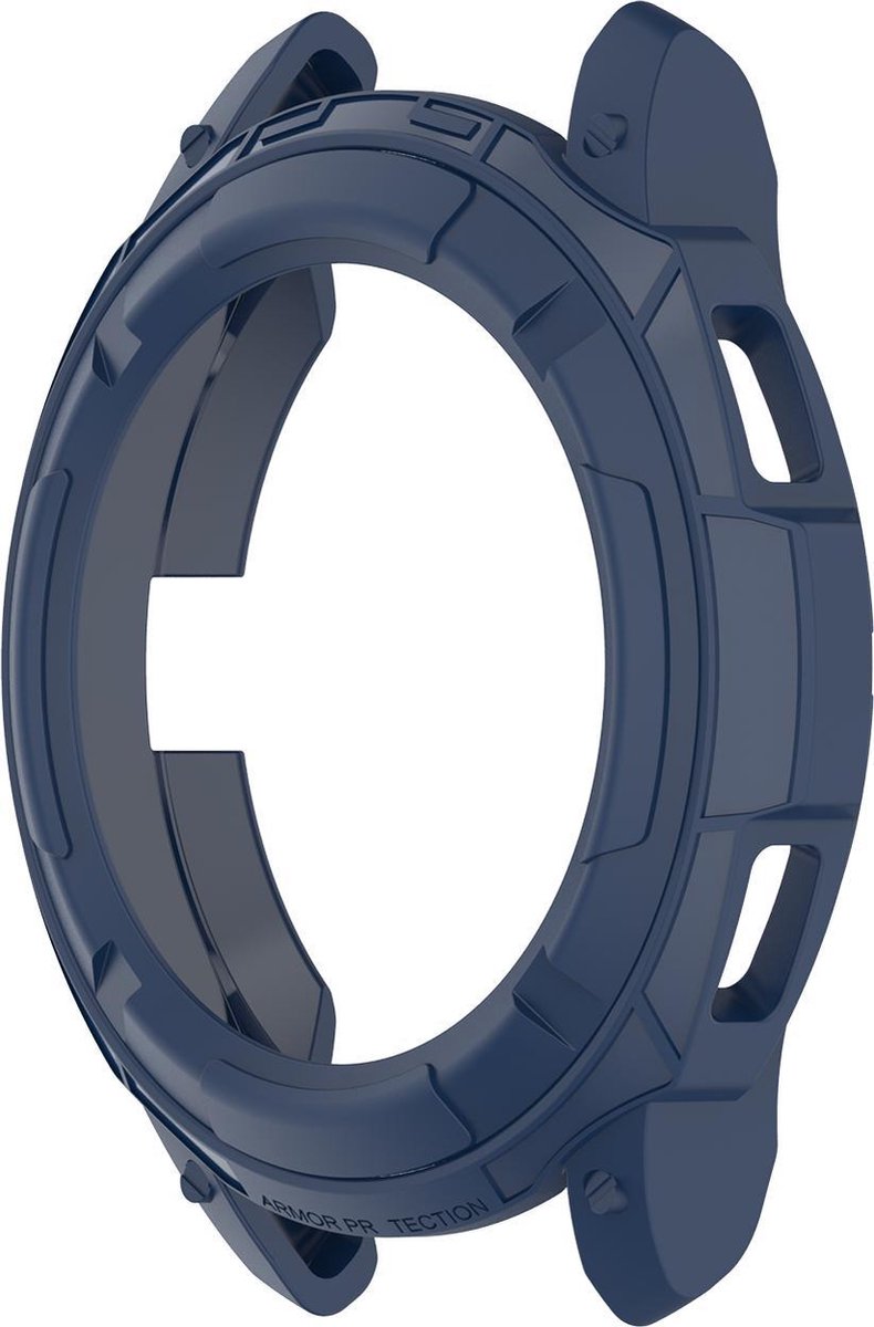 YONO Armor Bumper geschikt voor Samsung Galaxy Watch 4 42mm - Siliconen Case Hoesje met Ringbeschermer - Donkerblauw