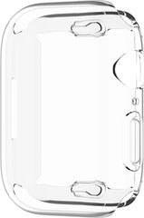 YONO Full Cover Bumper geschikt voor Apple Watch Series 7 / 8 / 9 (45 mm) - Screen Protector Hoesje iWatch - Transparant