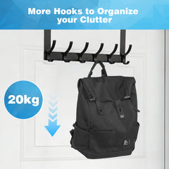 YONO Deurkapstok - 6 Haken - RVS - Zwart