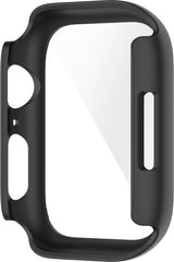 YONO Screen Protector Case geschikt voor Apple Watch Series 7 / 8 / 9 (41 mm) - Full Cover Bumper Hoesje iWatch - Zwart