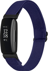 YONO Bandje geschikt voor Fitbit Inspire 2 - Nylon Stretch - Blauw