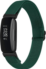 YONO Bandje geschikt voor Fitbit Inspire 2 - Nylon Stretch - Groen