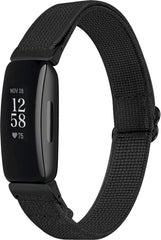 YONO Bandje geschikt voor Fitbit Inspire 2 - Nylon Stretch - Zwart