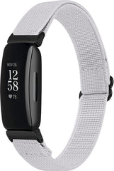YONO Bandje geschikt voor Fitbit Inspire 2 - Nylon Stretch - Grijs