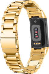 YONO Schakel Bandje geschikt voor Fitbit Charge 5 / 6 - Vervangende RVS Armband - Goud