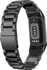YONO Schakel Bandje geschikt voor Fitbit Charge 5 / 6 - Vervangende RVS Armband - Zwart