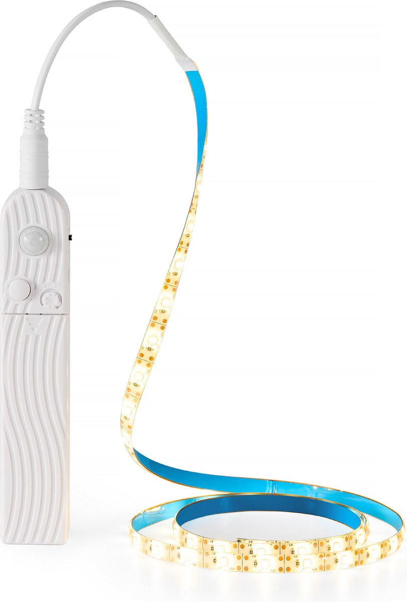 YONO Led Verlichting Strip met Bewegingssensor - Zelfklevend met Sensor voor Binnen - Warm Wit Licht - 1 Meter