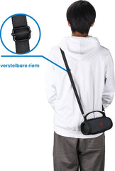 YONO Siliconen Hoes geschikt voor JBL Charge Essential 2 - Case met Draagriem en Handvat - Beschermhoes - Zwart