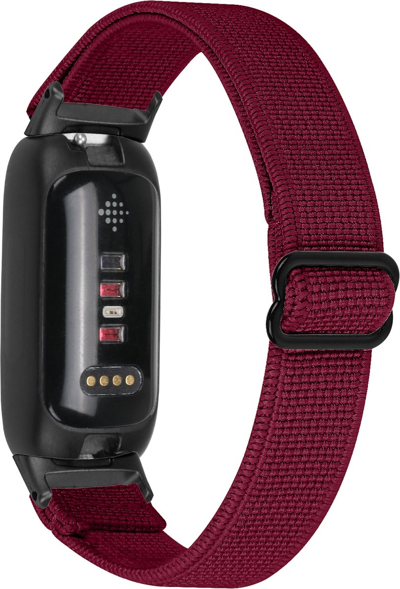 YONO Nylon Stretch Bandje geschikt voor Fitbit Inspire 3 - Bordeauxrood