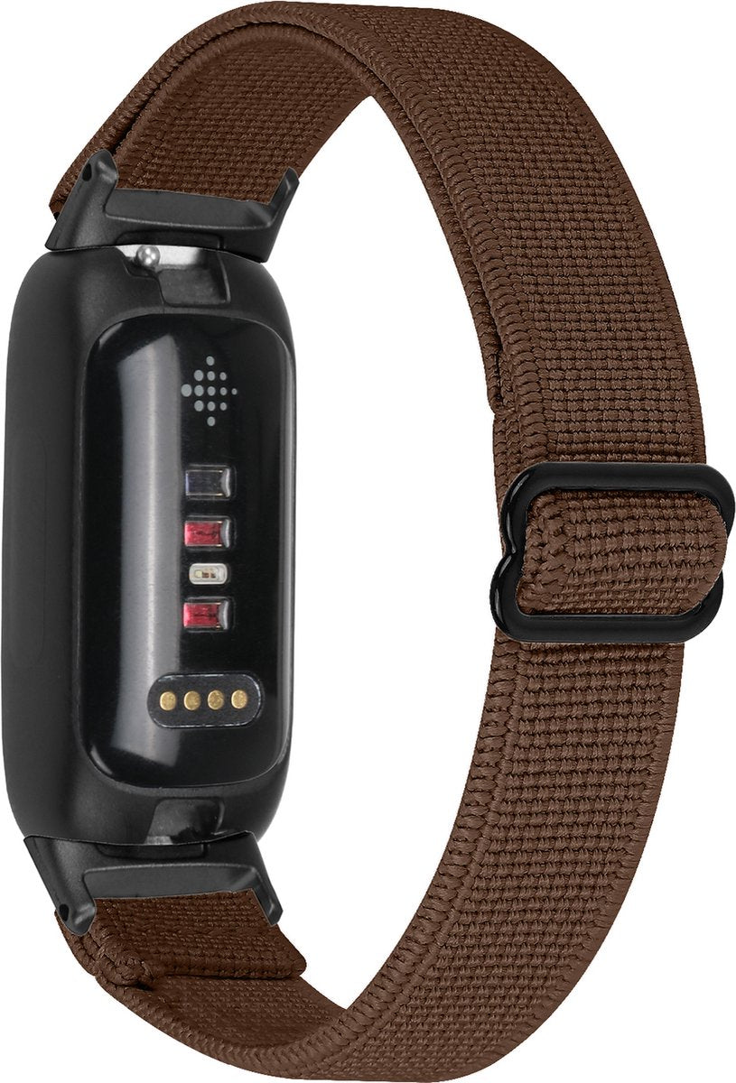 YONO Nylon Stretch Bandje geschikt voor Fitbit Inspire 3 - Bruin