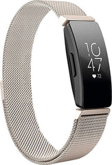 YONO Bandje geschikt voor Fitbit Inspire - HR - 2 - Milanees - Champagne – Large