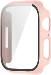 YONO Screen Protector Case geschikt voor Apple Watch Series 7 / 8 / 9 (41 mm) - Full Cover Bumper Hoesje iWatch - Roze
