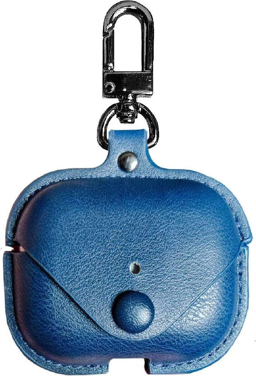 YONO Hoesje geschikt voor Airpods Pro 1 / 2 - Leer met Clip - Blauw