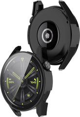 YONO Case geschikt voor Huawei Watch GT 3 - 42mm - Screen Protector Hoesje - Full Cover Bumper - Zwart