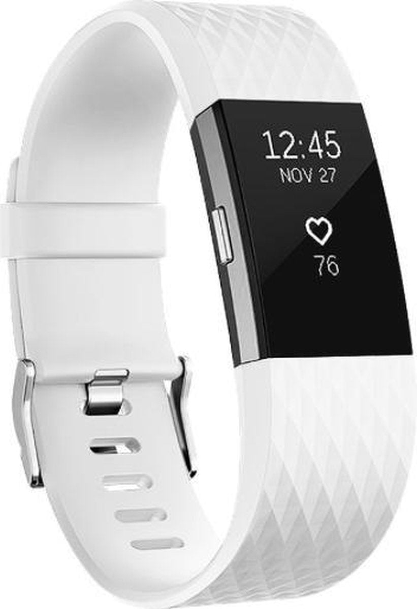 Special Edition Bandje Wit geschikt voor FitBit Charge 2 – Large
