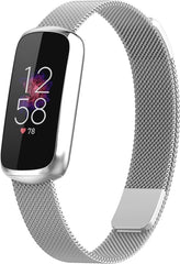 YONO Milanees Bandje geschikt voor Fitbit Luxe - Vervangende Milanese Armband - Zilver - Small