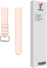 YONO Vacca Leer Bandje 22mm - Horlogebandje geschikt voor Samsung Galaxy Watch 46mm / 3 (45mm) / Gear s3 - Polar Vantage M2 / Grit X - Huawei Watch GT 3 (pro) / 2 - Amazfit GTR - Lichtroze