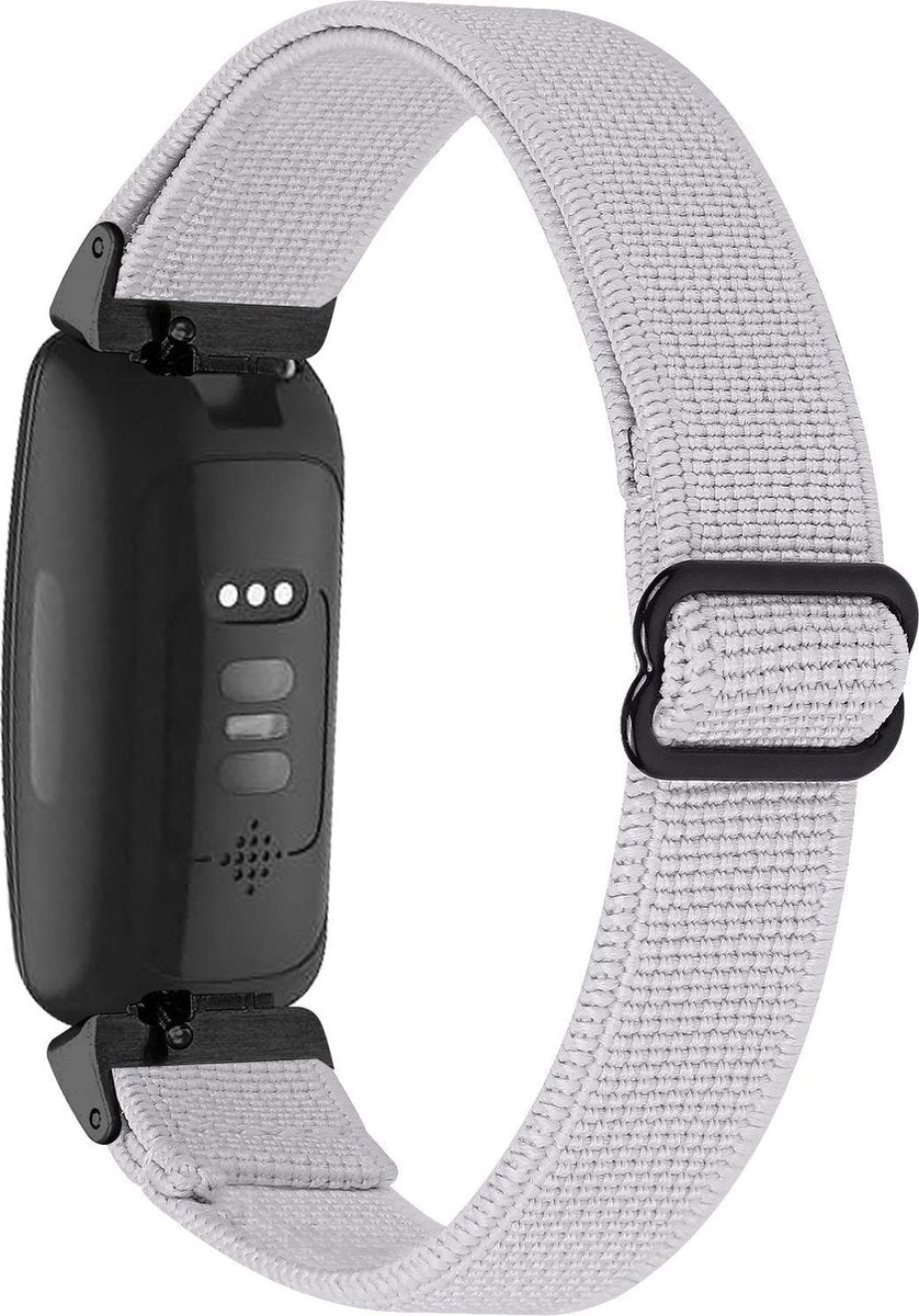 YONO Bandje geschikt voor Fitbit Inspire 2 - Nylon Stretch - Grijs