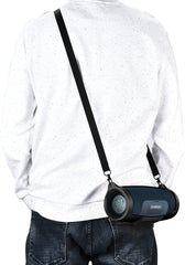 YONO Siliconen Hoes geschikt voor JBL Charge 4 - Case met Draagriem en Clip - Beschermhoes - Zwart