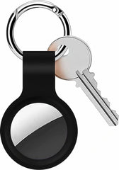 Sleutelhanger Geschikt voor Apple AirTag - Hoesje - Beschermhoesje - Hanger - Case - Houder - Zwart - 2-Pack