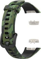 YONO Siliconen Bandje geschikt voor Huawei Band 6 - Camouflage Groen