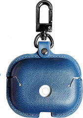 YONO Hoesje geschikt voor Airpods Pro 1 / 2 - Leer met Clip - Blauw