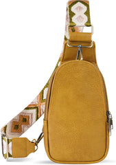YONO Crossbody Tas Azteca Design - Sling Bag - Schoudertas - Anti Diefstal Rugzak - Dames - Lichtbruin